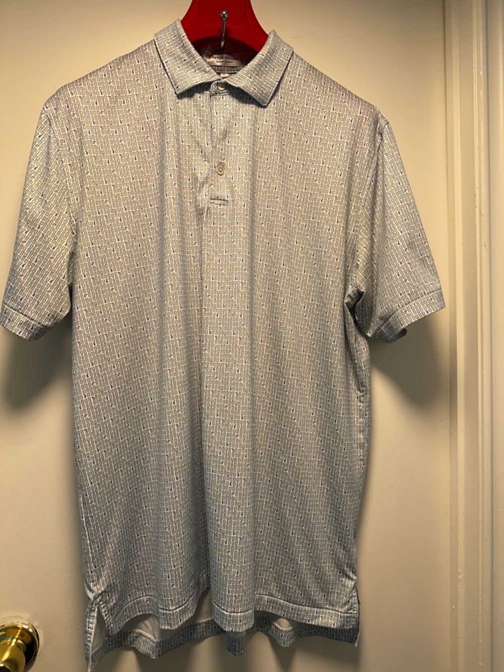 Light Blue Patterned Men's Polo Shirt - Classic Comfort